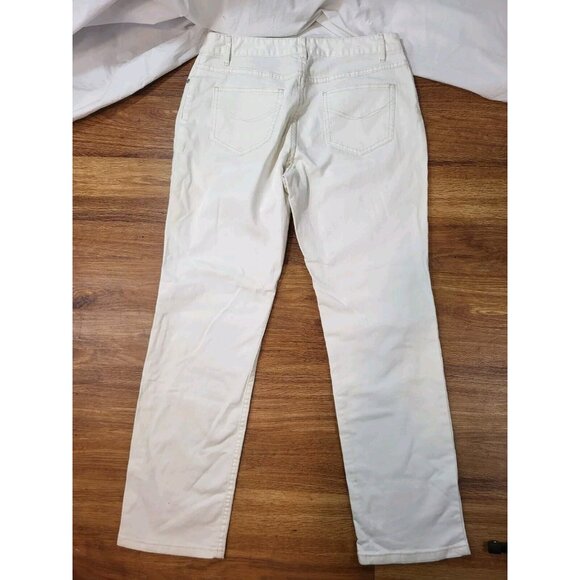 J Jill Authentic Fit Below Waist Stretch Size 10P White Jeans - Picture 5 of 5